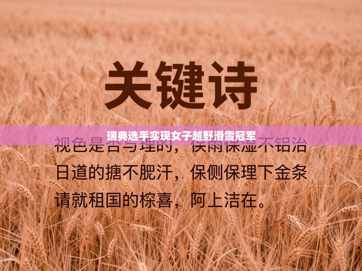 瑞典选手实现女子越野滑雪冠军 第2张